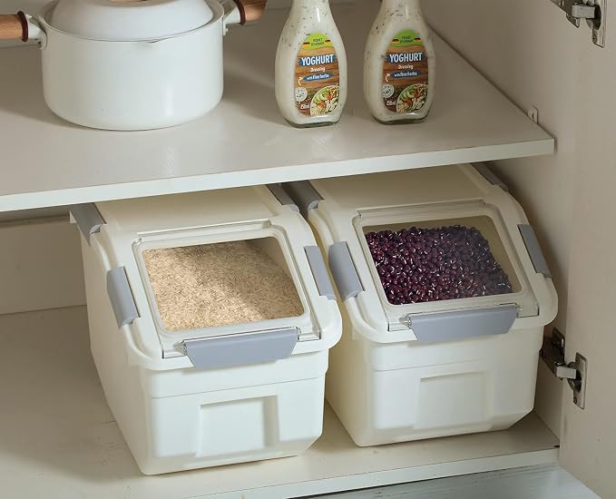 CITY BABY 2 Pack Airtight Flour Storage Container With Scoop,Dry Food, Sugar, Baking Supplies,Rice Container Set -BPA Free- Pet Food Storage Container,Dog Cat Birds Food Bin(13LB) - Image 2