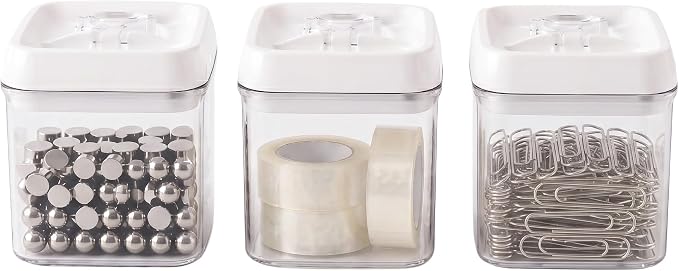 Felli Flip Tite Food Storage Container 4" Small Size Airtight Lid Lock Top, Stackable Kitchen Canister for Space Saving, Pantry Fridge Cupboard Organizer, Spice Seasoning Pet Treats Snack (0.5 qt) - Image 7