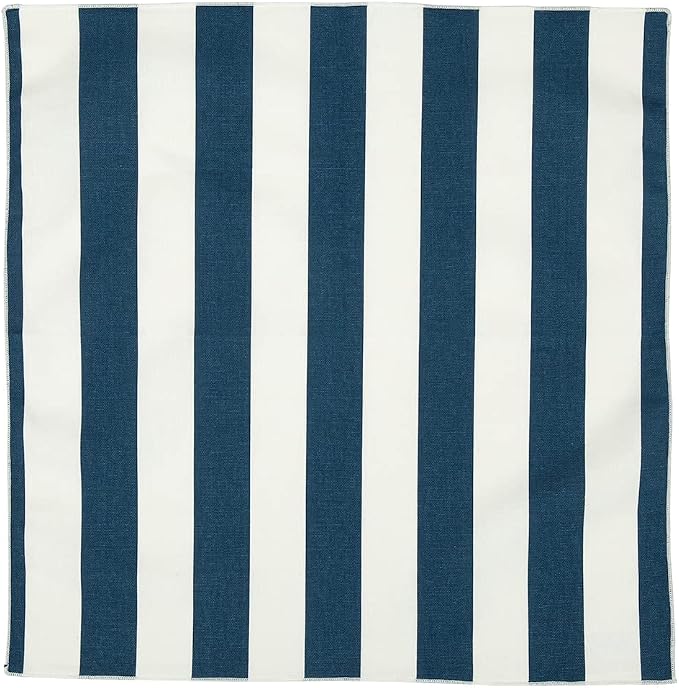 Cloth Napkins 100% Cotton Linen Napkins 18" x 18" Dinner Napkins Navy Blue and White Beach Nautical Coastal Striped Table Decor Linens 18" x 18" Set of 4 - Image 7