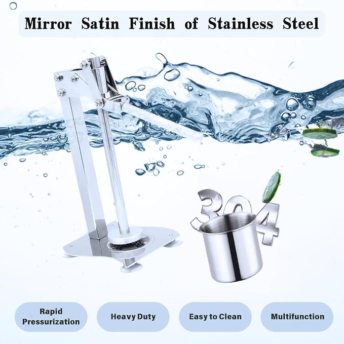 Stainless Steel Lemon Squeezer Manual Citrus Juicer – Heavy Duty Hand Juicer for Orange Lime, Commercial Grade Easy Clean Fruit Press, Non-Slip Handle Vegetable Juicer for Kitchen Lemonade - Image 2