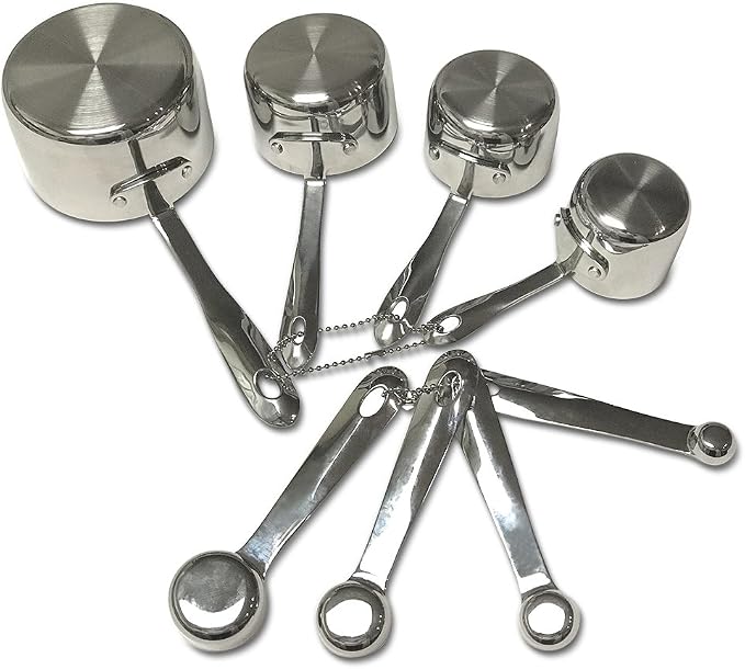 All-Clad Stainless-Steel 8 pc. Standard-Size Measuring Cup & Spoon Combo Set - Image 2