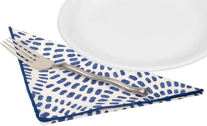 Cloth Napkins, Blue and White Fabric, 100% Cotton, Linen Napkin for Table Setting, Tablescapes, Use with Tablecloth or Placemats, 18" Dinner, Set of 12 - Image 6