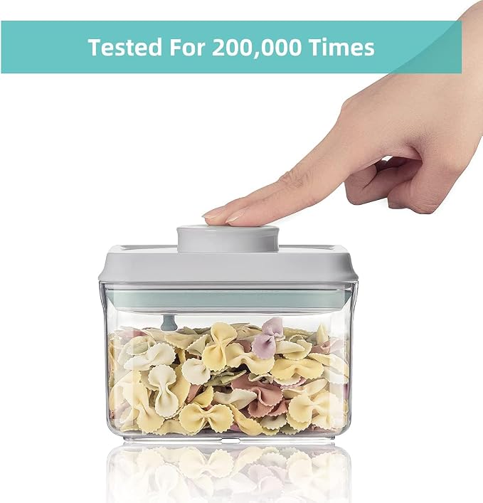 Food Airtight Containers (1500ml) 1.5 Qt Pop Up Food Formula Container With Lids, Bpa-Free One Button Open Stackable Container for Coffee Tea Brown Sugar Cereals - 8 Labels - Clear - Image 5