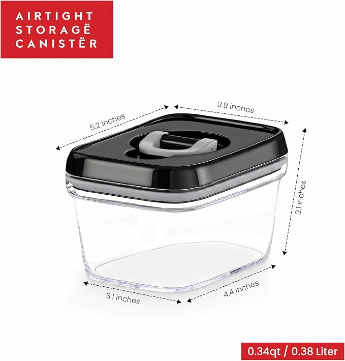 DWËLLZA KITCHEN Set of 6 Mini Airtight Food Storage Containers with Lids - Clear Plastic Small Pantry Containers for Spices, Candy, Nuts, Coffee or Tea, BPA-Free, Keeps Food Fresh & Dry - Image 4