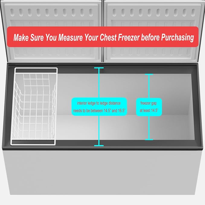 SANNO Chest Freezer Baskets Organizer, Deep Freezer Baskets Bin Sturdy Metal Wire freezer storage Organizer for Home Kitchen,16.5in - Image 3