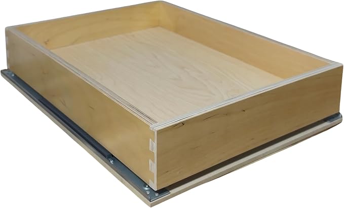 Baltic Birch Pull-Out Cabinet Drawer Organizer 12" W x 21" D | Heavy Duty (100Lbs) Wooden Pullout Inserts, Soft Close Sliding Shelf for Kitchen Cabinets, Pantry, Storages - Fully Assembled by SlidingSusan