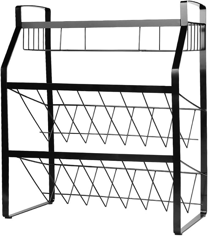 Tomorotec 3-Tier Spice Rack, Metal Kitchen Counter Shelf Organizer, Black | Sturdy Steel Frame with Anti-Rust Coating and Non-Slip Pads for Spices, Oils, Liquor Bottles and Bathroom Essentials - Image 7