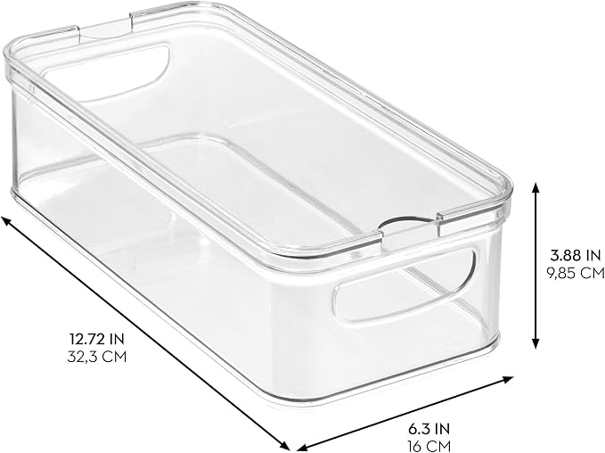 iDesign Stackable Fridge Organizer Bins with Lids for Fresh Produce - Set of 3 - Clear - Image 3