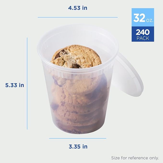 Karat [32oz - 240 ct] Clear PP Injection Molded Round Deli Containers with Lids (FP-IMDC32-PP) - Image 2