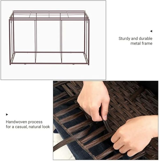 SONGMICS Storage Basket with Lid, Woven Blanket Storage Bin with Handles, Foldable, Removable Liner, Metal Frame, for Bedroom, Laundry Room, 42.3 Gallons (160 L), Brown URST76BR - Image 4