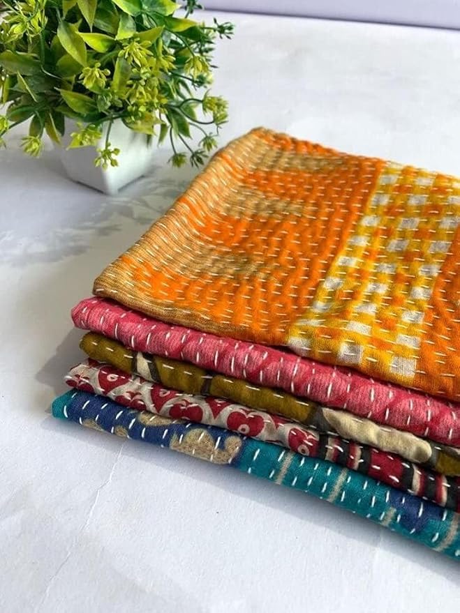 Marubhumi Cotton Cloth Napkins Multicolor, Washable, Reusable, Soft & Absorbent for Dining & Everyday Use - 16 x 16 Inches - Pack of 10 by Marubhumi