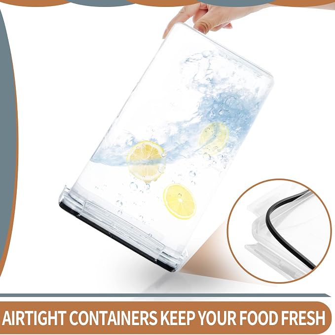 4pcs Large Tall Airtight Food Storage Containers with Lids - 6.5L / 5.9qt | BPA Free Pantry Organizers and Storage Containers for Bulk Flour and Sugar Storage, Food Grade Material, 20 Labels & Marker - Image 4