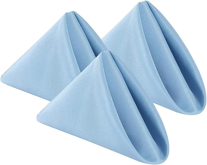 Bailarina Cloth Napkins Set of 120,17x17 inches Dinner Napkins Cloth Washable,Polyester Square Table Cloth Napkin Bulk with Hemmed Edges Ideal for Banquets, Parties and Weddings-Blue Mist by Bailarina
