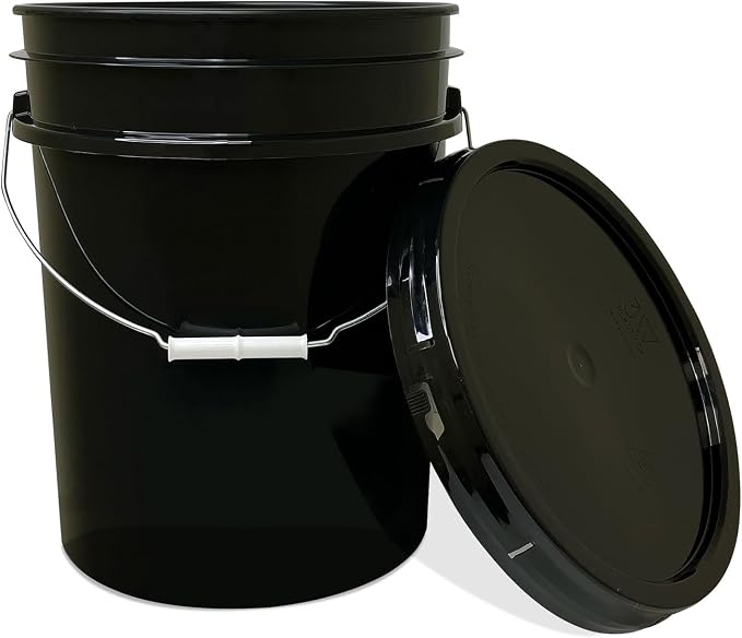 5 Gallon Bucket - Food Grade w/Lid BPA-Free, 60 Pack -Black | Airtight Gasketed Tear Strip Lid, Heavy-Duty 90 Mil HDPE Plastic Pail, Bulk Storage, Food Safe Durable Container, Made in USA - Image 8