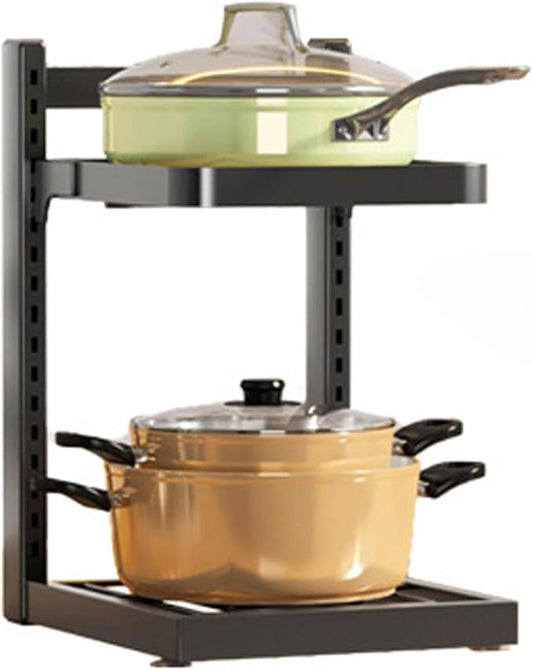 Dxcaicc Pot Organizer Rack for Under Cabinet,Height and Position are Adjustable,lid Organizer for Kitchen Cabinet Organizers and Storage,2 Layer by Dxcaicc
