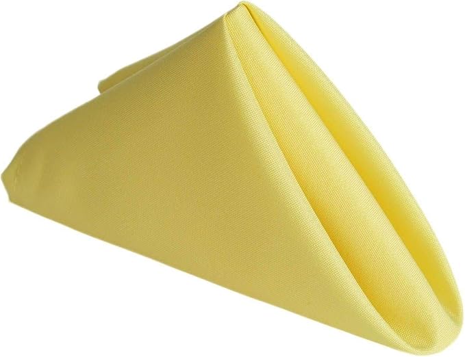 Efavormart Premium Cloth Napkins Set of 25, 17x17 Inch Yellow Seamless Dinner Napkins, Washable Linen Table Napkin Cloth with Hemmed Edges for Weddings, Party and Banquet - Image 3