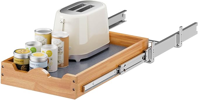 OCG Pull Out Drawers For Kitchen Cabinets 14"W x 21"D, Slide out Wood Drawer Shelf, Pull Out Shelves for Base Cabinet Organization in Kitchen, Pantry, Bathroom by OCG