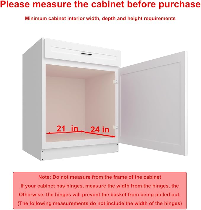Pull Out Cabinet Organizer, Heavy-Duty Metal Sliding Drawer Shelf for Kitchen Cabinets, Chrome, Doesn't Include Door Fittings (20 * 21 IN) - Image 5