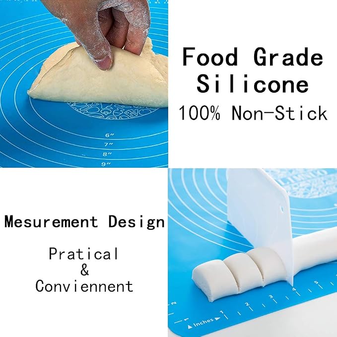 Non-Stick Silicone Baking Pastry Mat, 50 x 40cm Non-Slip Silicone Fondant Mat - Dough Rolling Mat with Measurement BPA Free (Large) - Image 4