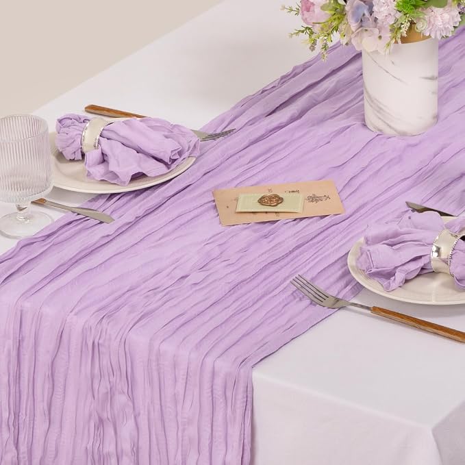 Cloth Napkins Set of 100 21"x21" Reusable Cheesecloth Napkins Lilac Purple | Boho Rustic Dinner Napkins Washable Gauze Table Napkins Cloth Hemmed Edges for Wedding Bridal Shower Family Gathering Decor - Image 4