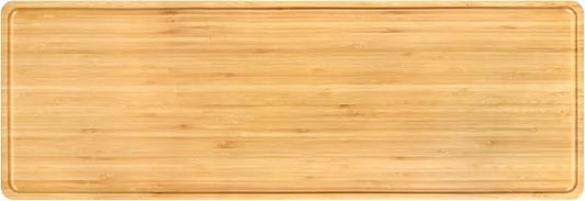 BambooMN Extra Long Rectangular Bamboo Serving Tray, Vanity, Tea, Appetizers, Snacks, Charcuterie Boards, 26" x 9" x 0.75" - 3 Trays by BambooMN