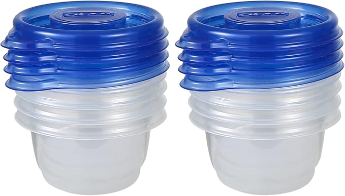 Glad GladWare Mini Round Food Storage Containers, 4 Oz, 8 Count | BPA-free, lock-tight seal for snacks, portion control, and on-the-go; reusable and stackable - Image 2