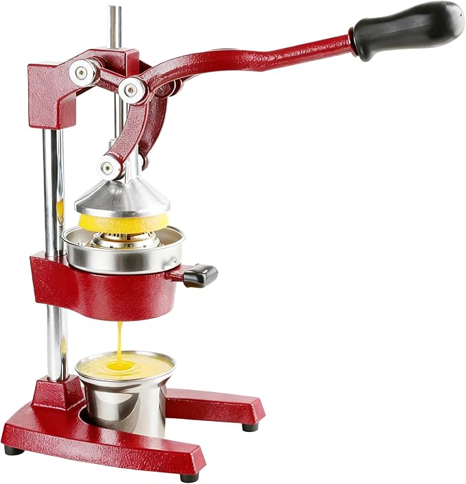Kitchen Cast Iron Juicer - Easy-to-Clean Heavy-Duty Manual Juicer, Professional Citrus Juicer - Stainless Steel Lemon Squeezer - Manual Citrus Press & Orange Squeezer - Orange Juicer (Red) - Image 8