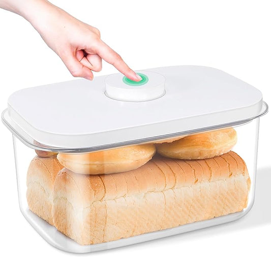 Large Bread Box with Easy-Carrying Handles for Kitchen Countertop, 6.5 Qt Rice Flour Container with Pop Up Lid & Hanging Hooks for Cleaner Use, Airtight Food Storage Bin for Kitchen Organization by TBMax