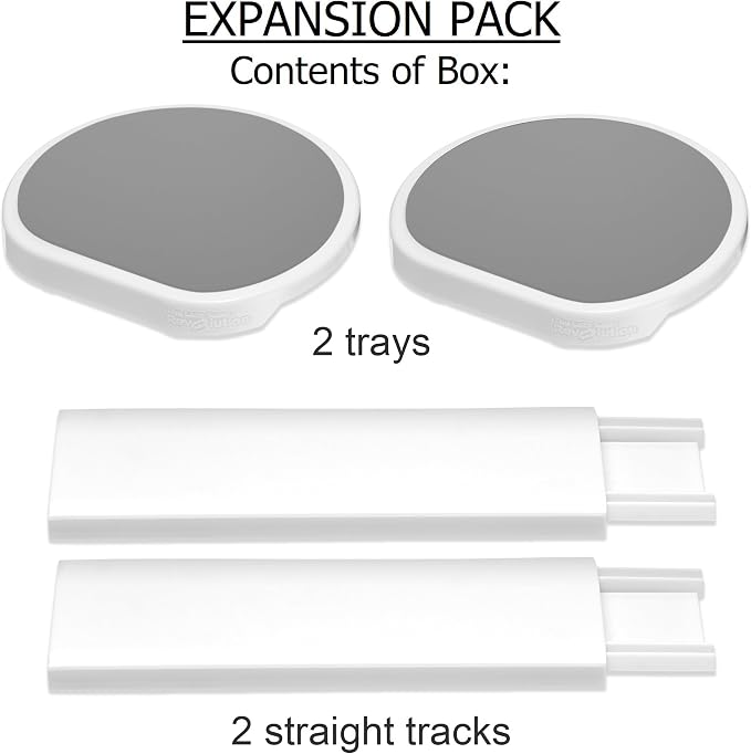 Light Gray - Expansion Pack - 2 Straight Tracks and 2 Trays. Does not Work Without the Lazy Susan Revolution Full Set (Sold Separately). - Image 2