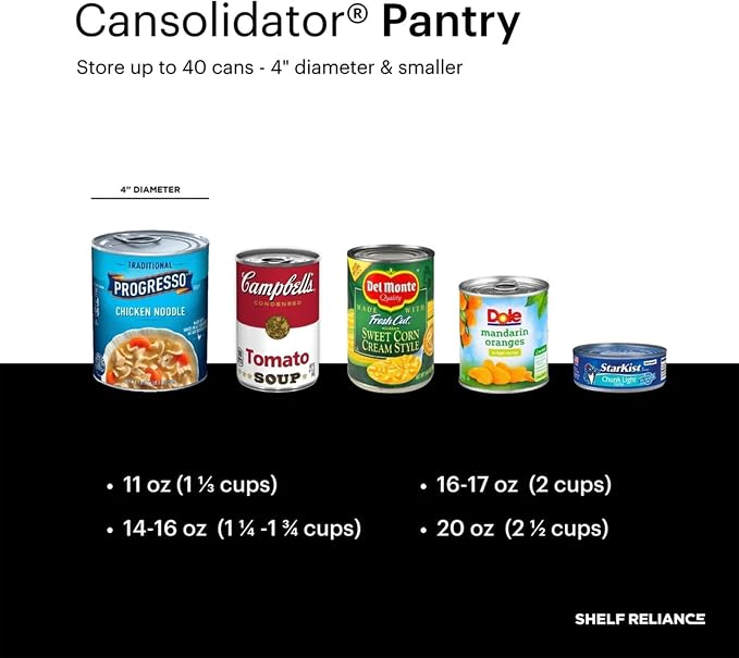 Cansolidator Pantry - 2-Pack Can Organizer for Pantry, Stackable Soda Can Storage for Kitchen, Holds 40 Cans of Food or Soda - Image 8