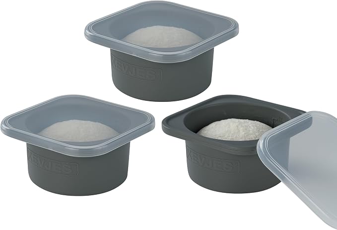 Stackable Silicone Artisan Pizza Dough Proofing Proving Containers with Lids-2/3/4/5 pack-500ml portion (Spacegrey, 3 PACK) by kevjes