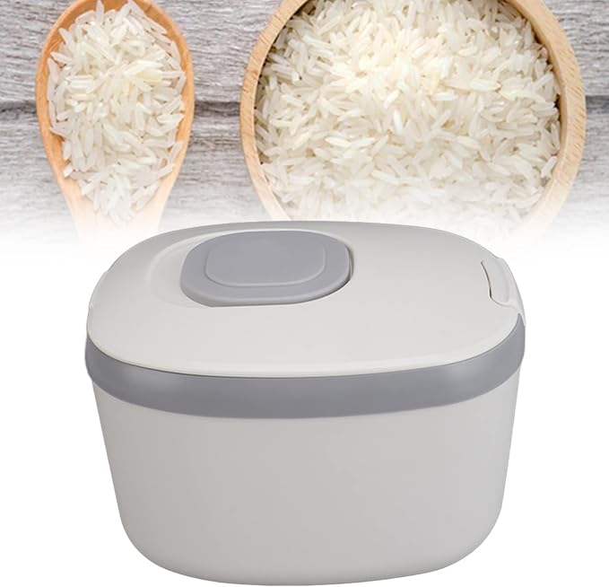 Rice Storage Container, Large Capacity Food Storage Container, Airtight Food Storage Container with Measuring Cup, Covered Rice Bucket, Cereal Dispenser Bin for Grains Nuts Flour(L Gray (15kg/33.1lb)) - Image 4