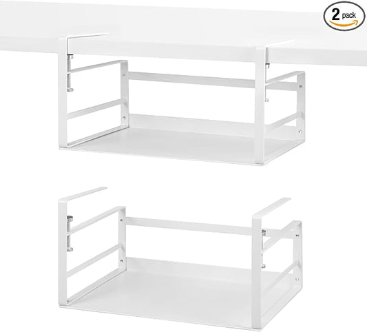 Nxconsu Under Shelf Basket, 2 Pack Under Shelf Storage Organizer, 13.4" | Heavy-Duty Metal Under Cabinet Shelf Basket Holds 30 lb with No-Drill Knob-Lock Clamp for Kitchen Pantry Cupboard by Nxconsu