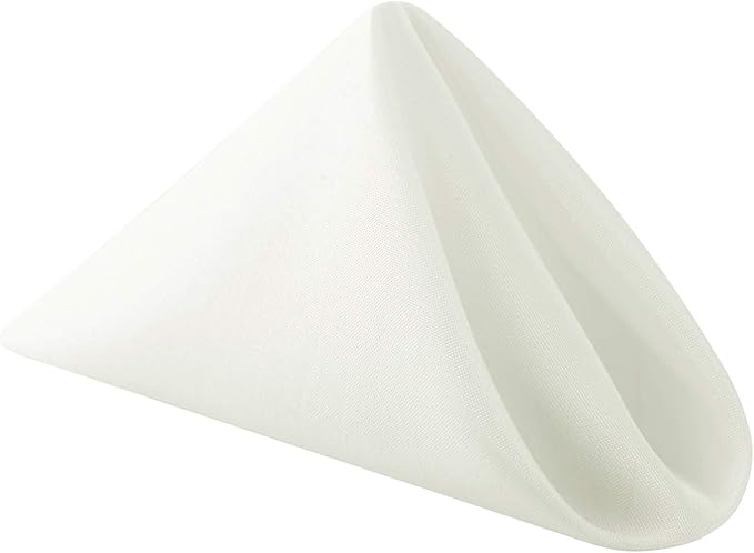 25pcs Polyester Cloth Napkins - 20 x 20 inch Ivory Dinner Washable Napkins with Hemmed Edges for Restaurant/Wedding/Hotel(25,Ivory) - Image 6