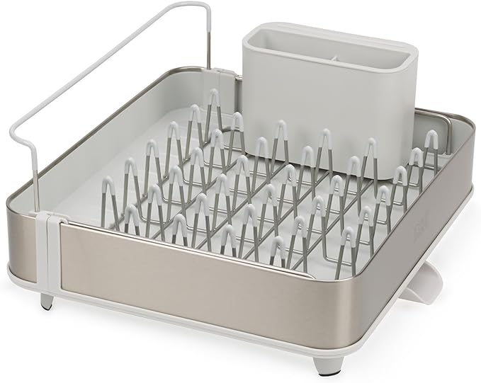 Joseph Joseph Extend Steel Expandable Dish Drying Rack with Removable Cutlery Holder Swivel Draining Spout, Stainless Steel - Image 3