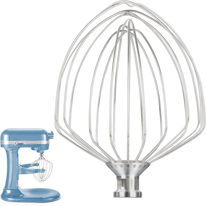 Whisk Attachment for KitchenAid Stand Mixer 7 Quart Bowl | Stainless Steel Whisk Replacement for KitchenAid Lift Bowl Mixer, Dishwasher Safe by MEILEYII