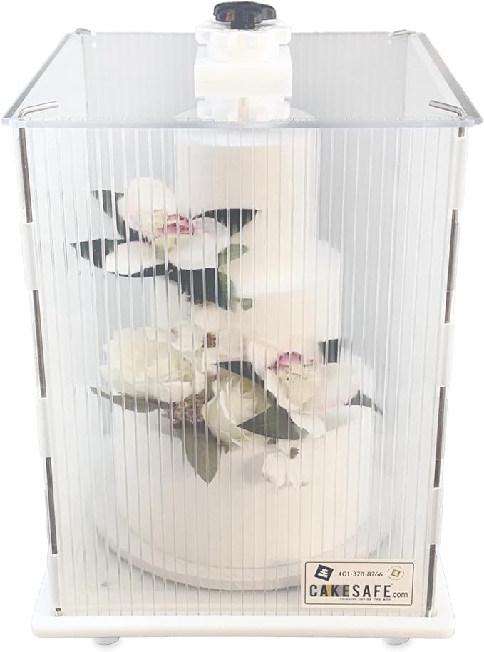 CAKESAFE Reuseable Itsy Tall Cake Transporter, Clear Plastic Cake Carrier (12" W x 16" H) | Clear Plastic, Cake Carrier by CAKESAFE