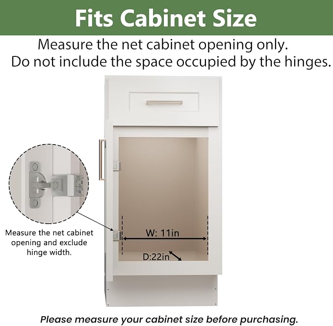 Pull Out Cabinet Organizer 10½" W x 21½" D, Heavy Duty Cabinet Pull Out Shelves, Slide Out Drawers Organization for Kitchen Cabinets Bathroom - Image 4