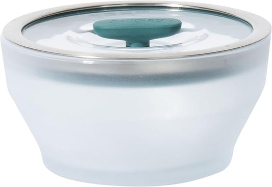 Anyday 4-Cup Microwave Cookware & Glass Container with Vented Lid (Kale) | Glass Lid, Plastic-Free Deep Food Storage, Stackable Airtight Steamer, Microwave-Safe Reheating, Steaming Vegetables & Rice by Anyday