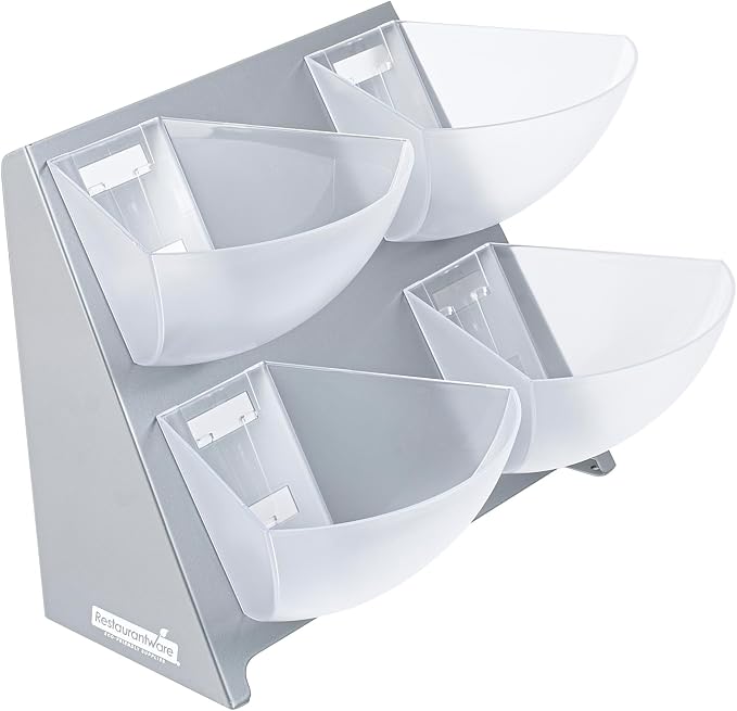 Restaurantware Condiment Organizer 1 Case 15.5 x 10 x 10.5 Inches Countertop Bin Holder Stainless Steel Removable Compartment Caddy Silver Tray for Coffee Station or Buffet Display by Restaurantware