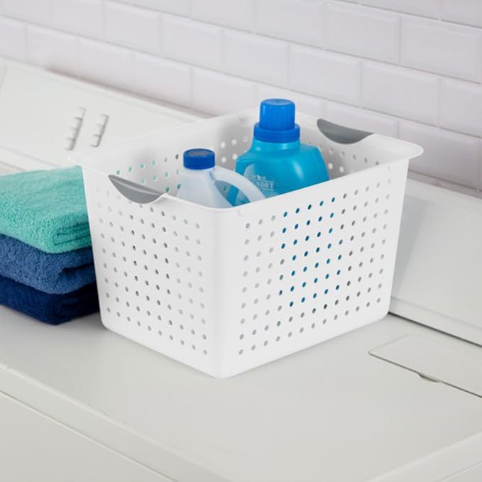 Sterilite Deep Ultra™ Basket, Open Plastic Storage Bin, White, 6 Pack | Large Open Containers and Bins for Pantry Shelves, Kitchen Cabinets, Laundry, Closets, Dorm Rooms, Classrooms & Bathrooms - Image 4