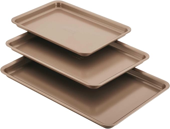 Anolon Gourmet Nonstick Bakeware Set with Nonstick Cookie Sheets / Baking Sheets - 3 Piece, Bronze Brown - Image 9