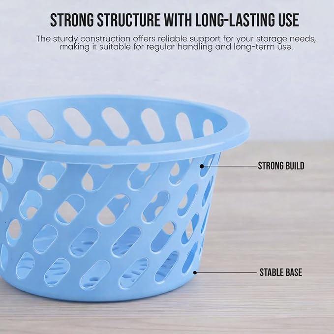 Go Hooked Plastic Storage Net Basket with Zip Closure – Multipurpose Mesh Organizer for Fruits, Vegetables, Essentials – Durable, Lightweight & Breathable Design for Home & Pantry Use (Blue) - Image 7