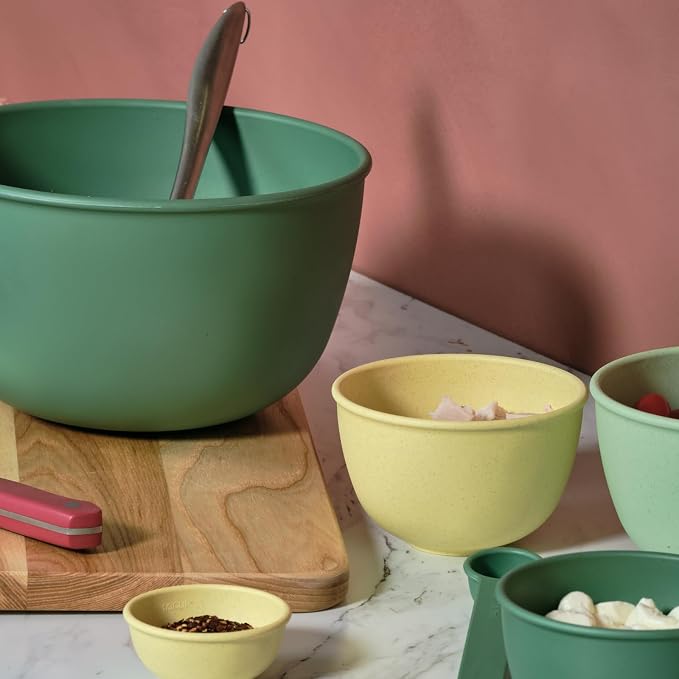 Bamboozle Astrik Mega Baking Bundle| 5 Piece Mixing Bowl Set | Measuring Cups and Spoons | Silicone Lid Set | Cooking and Meal Prep | Dishwasher Safe | Microwave Safe | Fresh Guacamole - Image 5