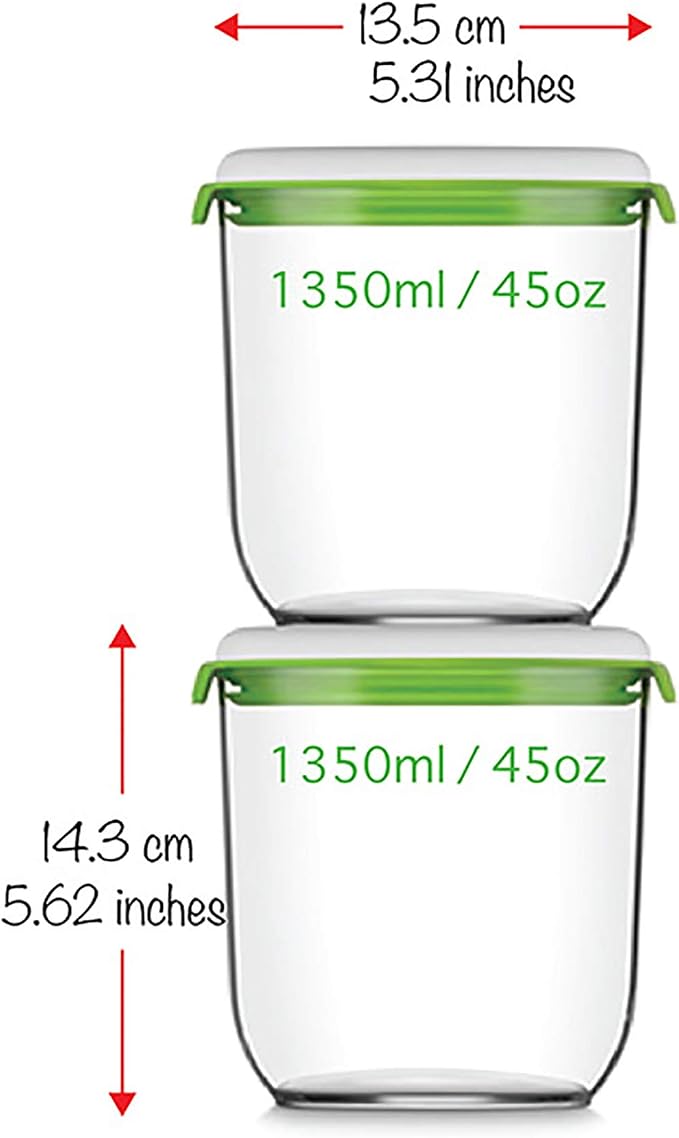 FOSA Vacuum Seal Containers, 2 Pack 45 oz, Vacuum Container for Food Storage, Food Containers for Vacuum Seal, Airtight Vacuum Food Containers, Durable Storage Solution (Vacuum Pump Not Included) - Image 2