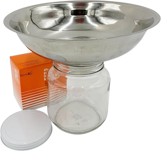 SS Strainers (Medium Strainer with Glass Jar Combo, Half Gallon Jar Combo) by The+Dairy+Shoppe