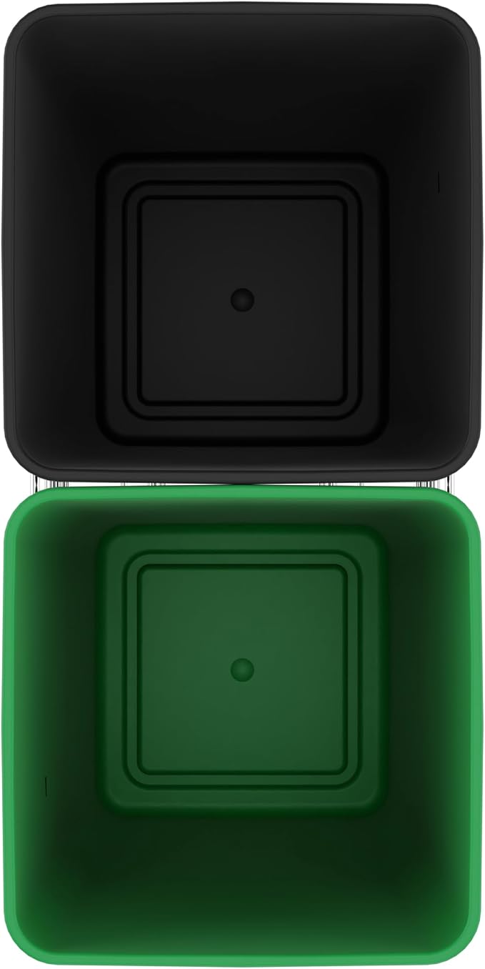 Rev-A-Shelf Pullout Trash Can for Kitchen Cabinets 27 Qt Garbage Recycling Bin with Full Extension Slide, Green/Black, RV-15KD-1918C-S - Image 8
