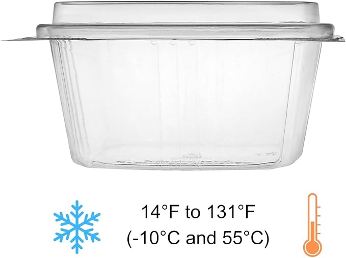 16oz Tall Dome RPET Clear Hinged Lid Deli Container- 200Pcs - Image 3