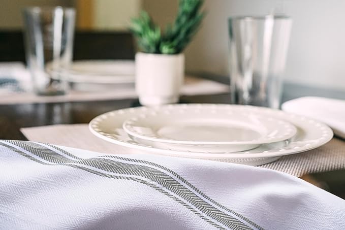 Dish Towels 15 Pack Grey Stripe 100% Cotton Kitchen Towel 15x25 Inch Tea Towels, Dish Cloths for Washing Dishes, Kitchen Rags for Drying Dishes - Image 4