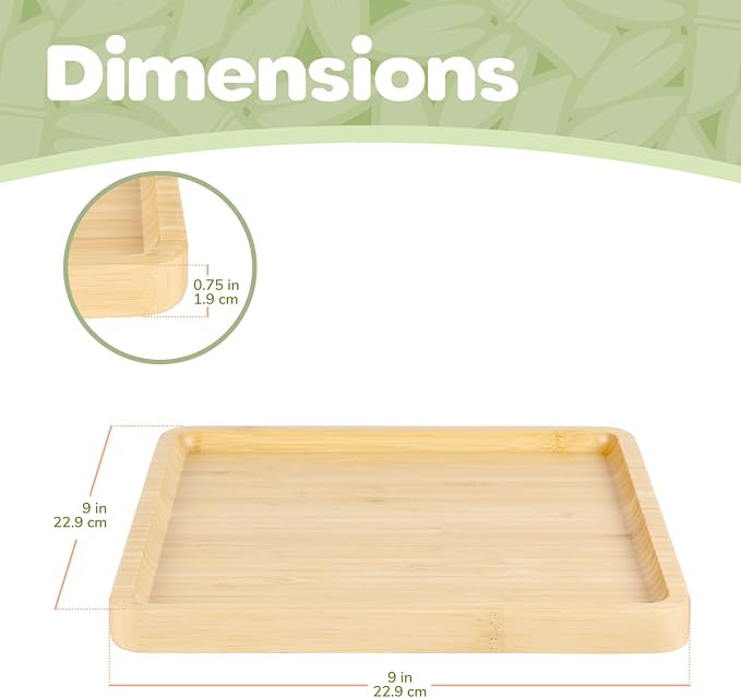 Bamboo Serving Tray - 9" x 9" x 0.75" - Vertical Grain Carbonized Brown - 30 Trays - Image 4